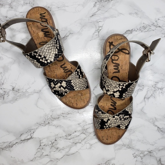 Sam Edelman Shoes - Sam Edelman Snakeskin Block Sandal